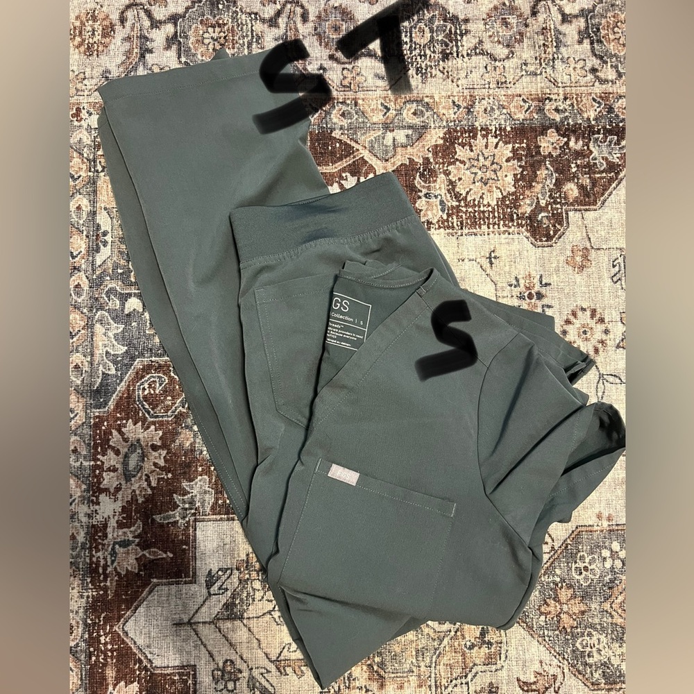 Figs Straight Leg Pants - Dark Green